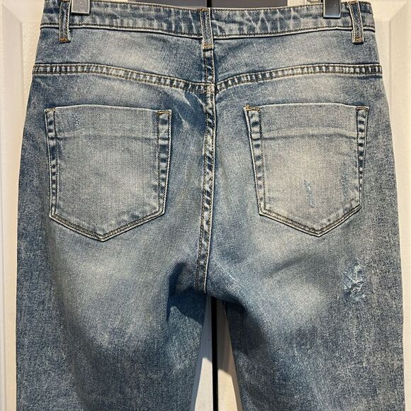 United Colors of Benetton Light Wash Distressed High Low Hem‎ Jeans Size 29 - Picture 9 of 15